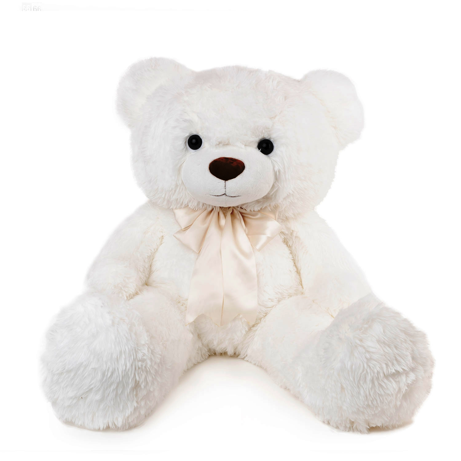 Голямо плюшено мече с панделка, 100см Бял