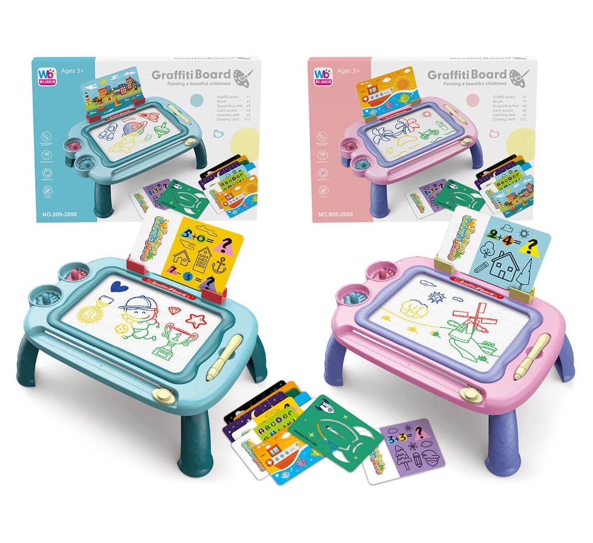 Маса за рисуване, магнитна магическа дъска и шаблони