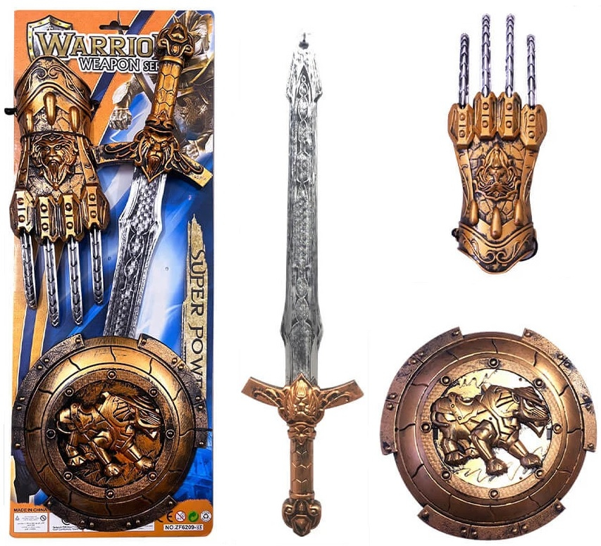 Гладиаторски меч, щит и протектор за ръка