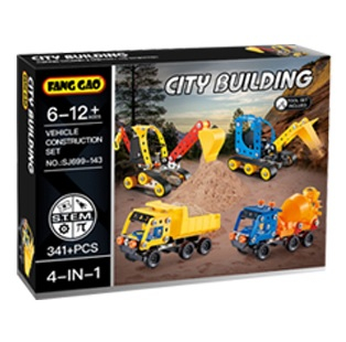 Метален конструктор 4в1 строителни машини 341 части