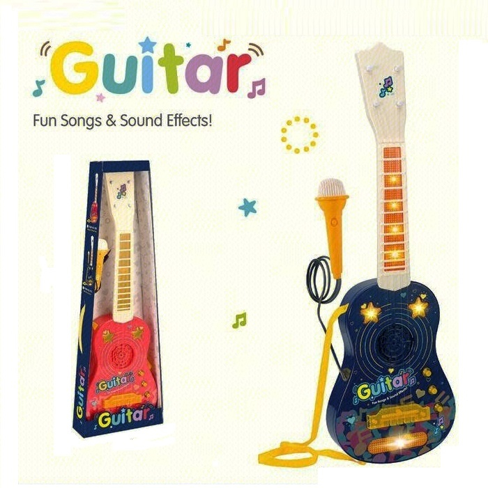 Светеща музикална китара с микрофон