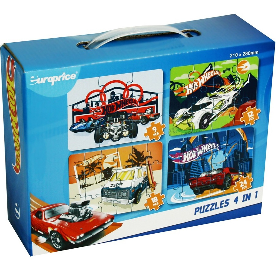 Пъзел Hot Wheels 4 в 1