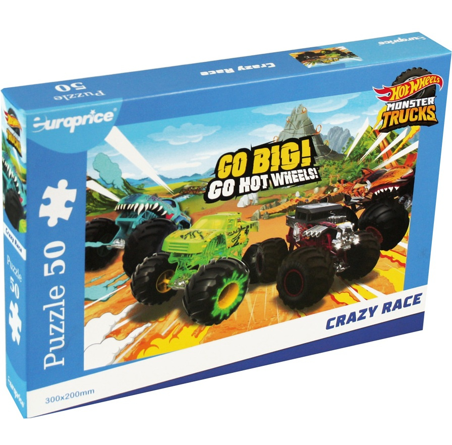 Пъзел Hot Wheels - Чудовищни камиони 50 елемента