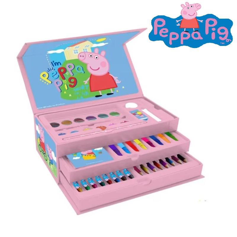 Рисувателен комплект 52 части в триетажно куфарче Peppa Pig, Пепа пиг
