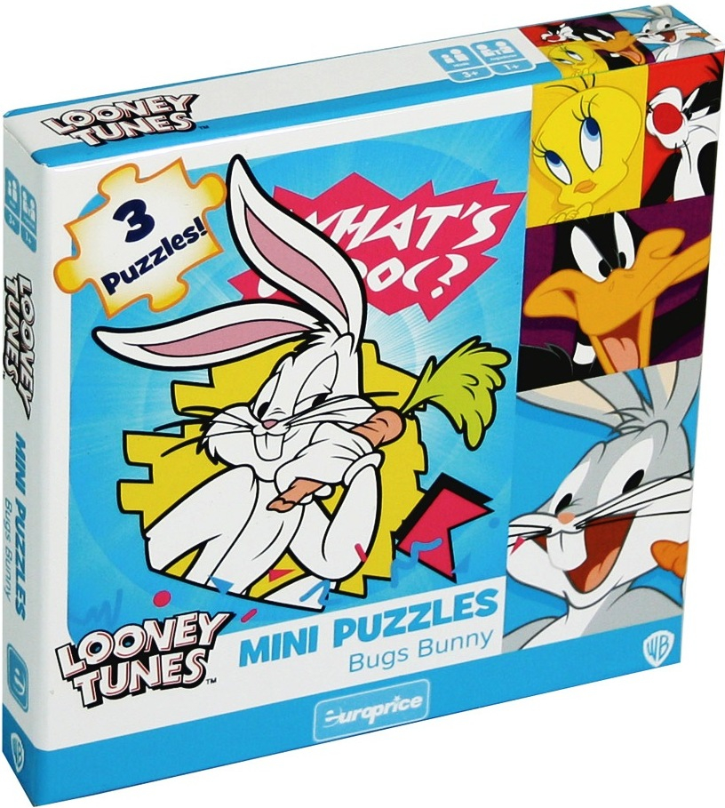 Мини пъзел 3 в 1 Весели мелодии Бъгс Бъни