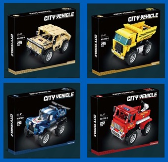 Конструктор кола City vehicles, четири вида , 290 - 295 части