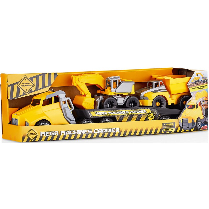 Камион автовоз със строителни машини