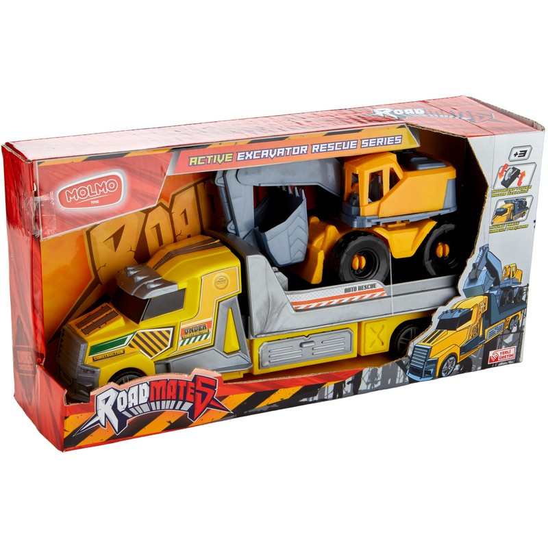 Камион Пътна Помощ с багер и сваляща се рампа