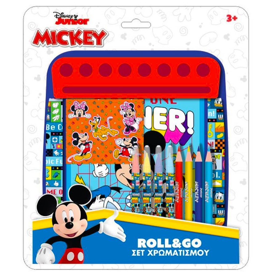 Комплект за оцветяване на Disney Mickey-Minnie Roll & Go, Дисни Мики - Мини Маус