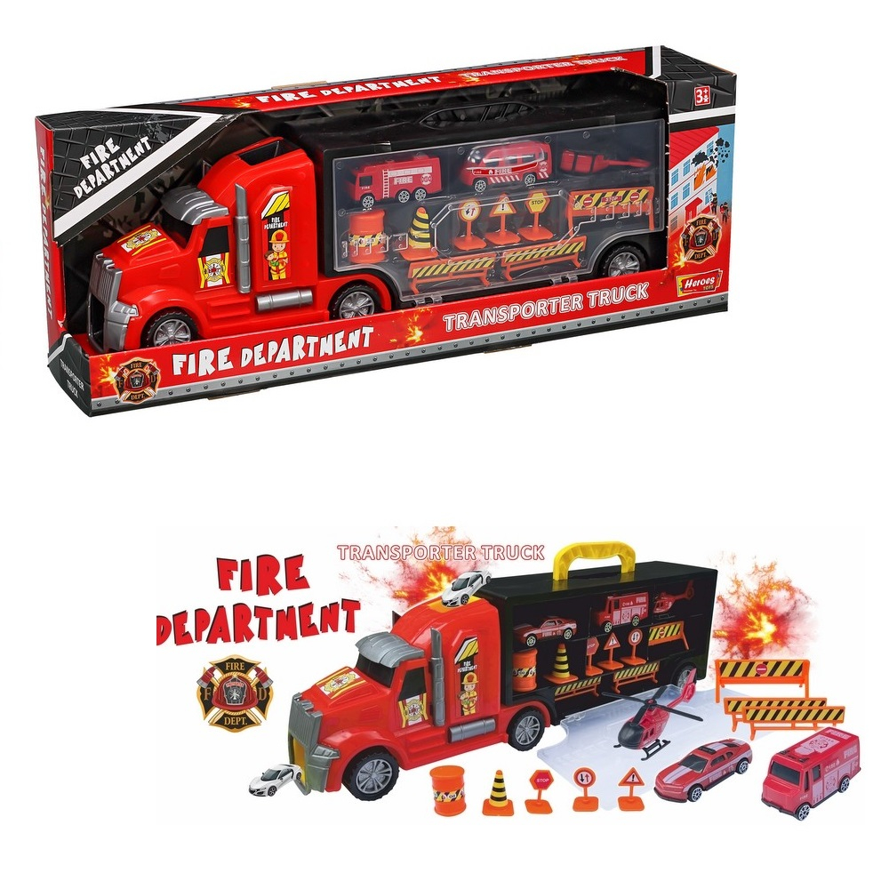 Камион куфарче с колички и писта, пожарникарса база