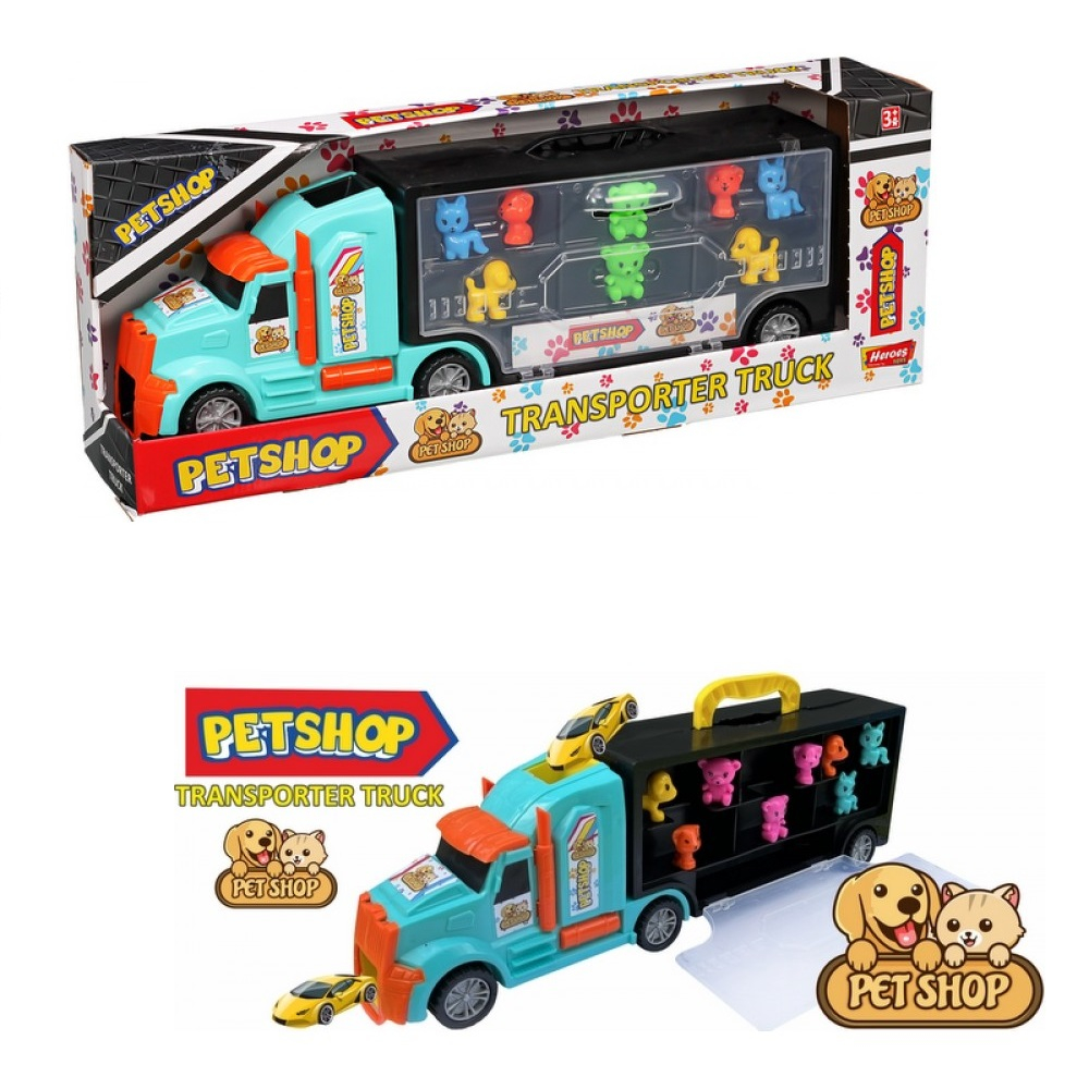 Камион куфарче с писта, транспортиращ домашни любимци, Зоо магазин