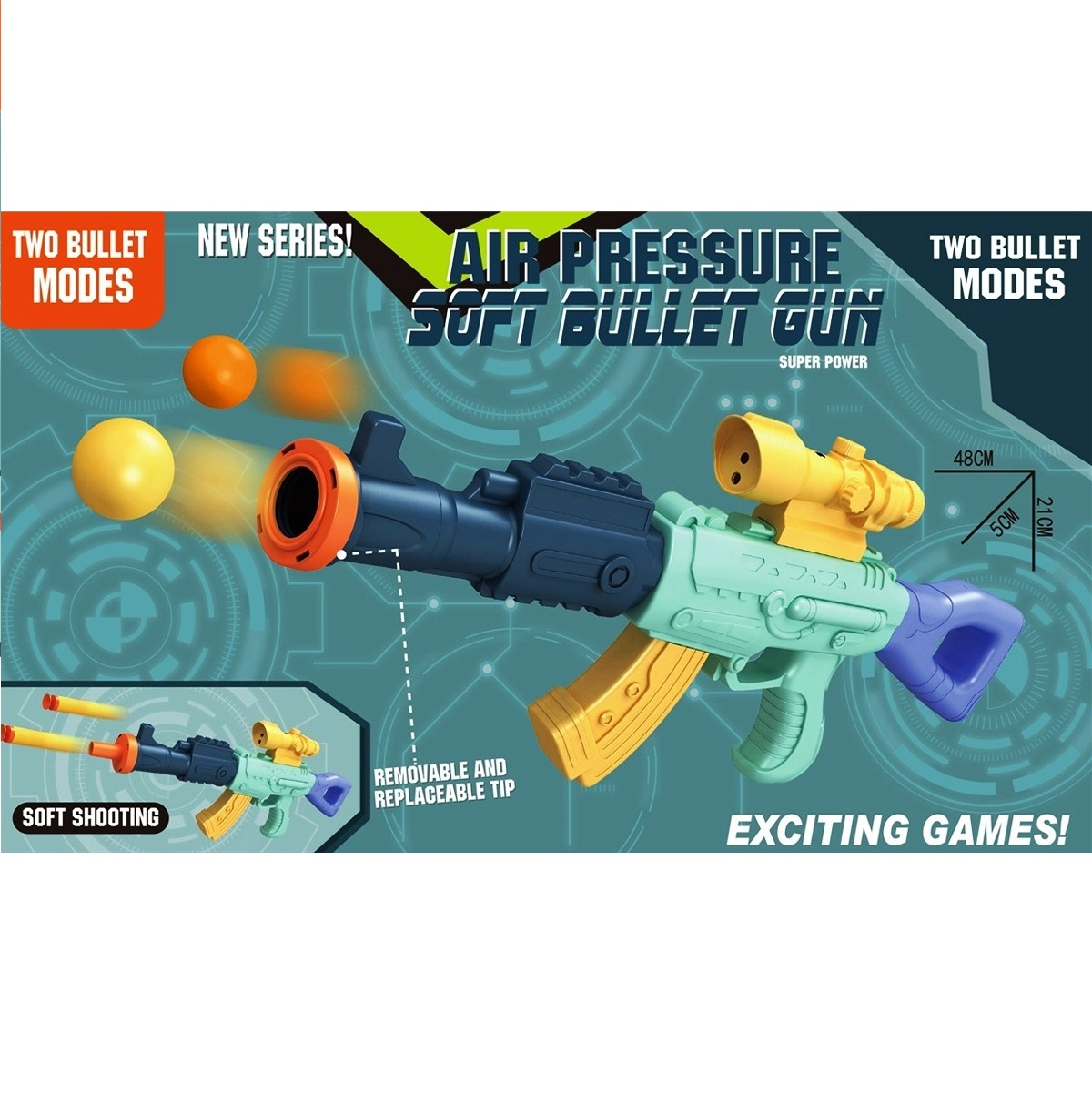 Детски въздушен автомат с меки топки и стрели