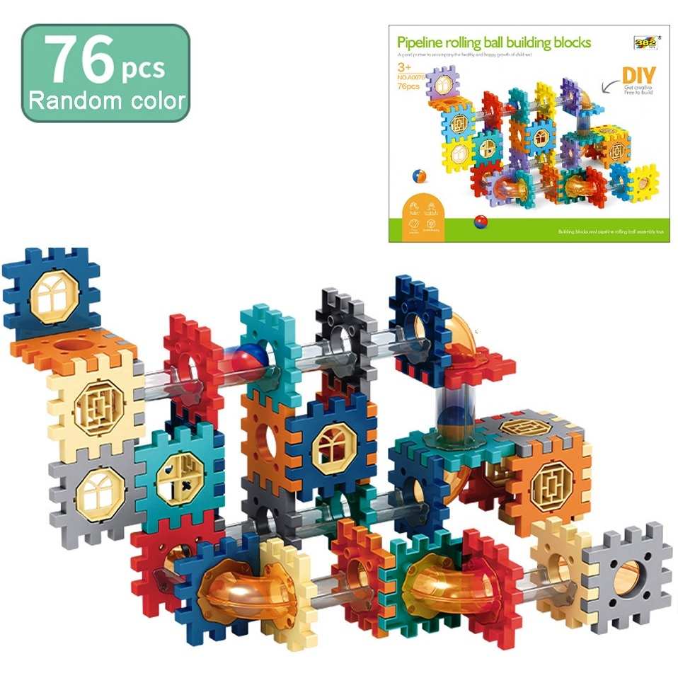 Конструктор прозрачна писта с топчета, 76 части