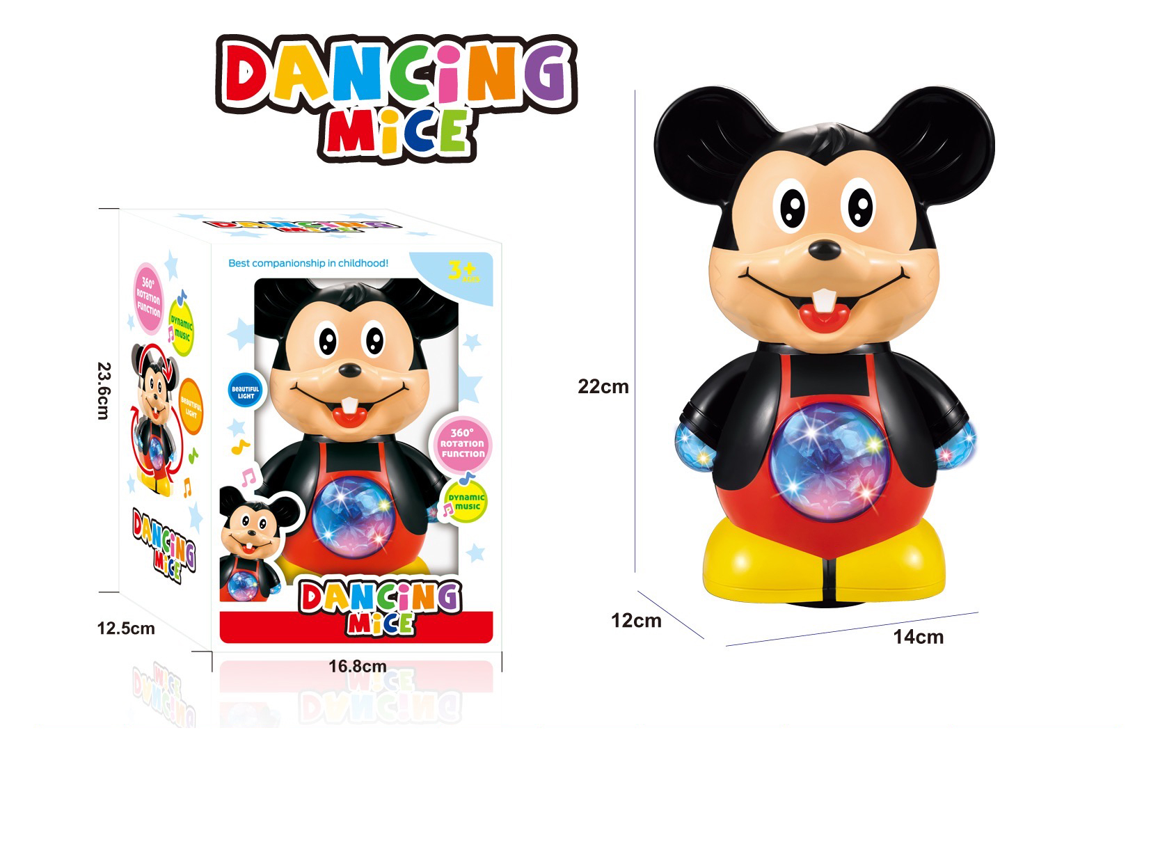 Танцуваща музикална мушка със светлина, звук и 360° движение