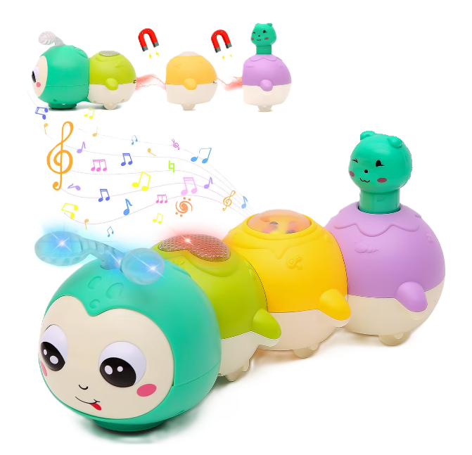 Музикална магнитна гъсеница със светлини и движение във всички посоки от 3 части