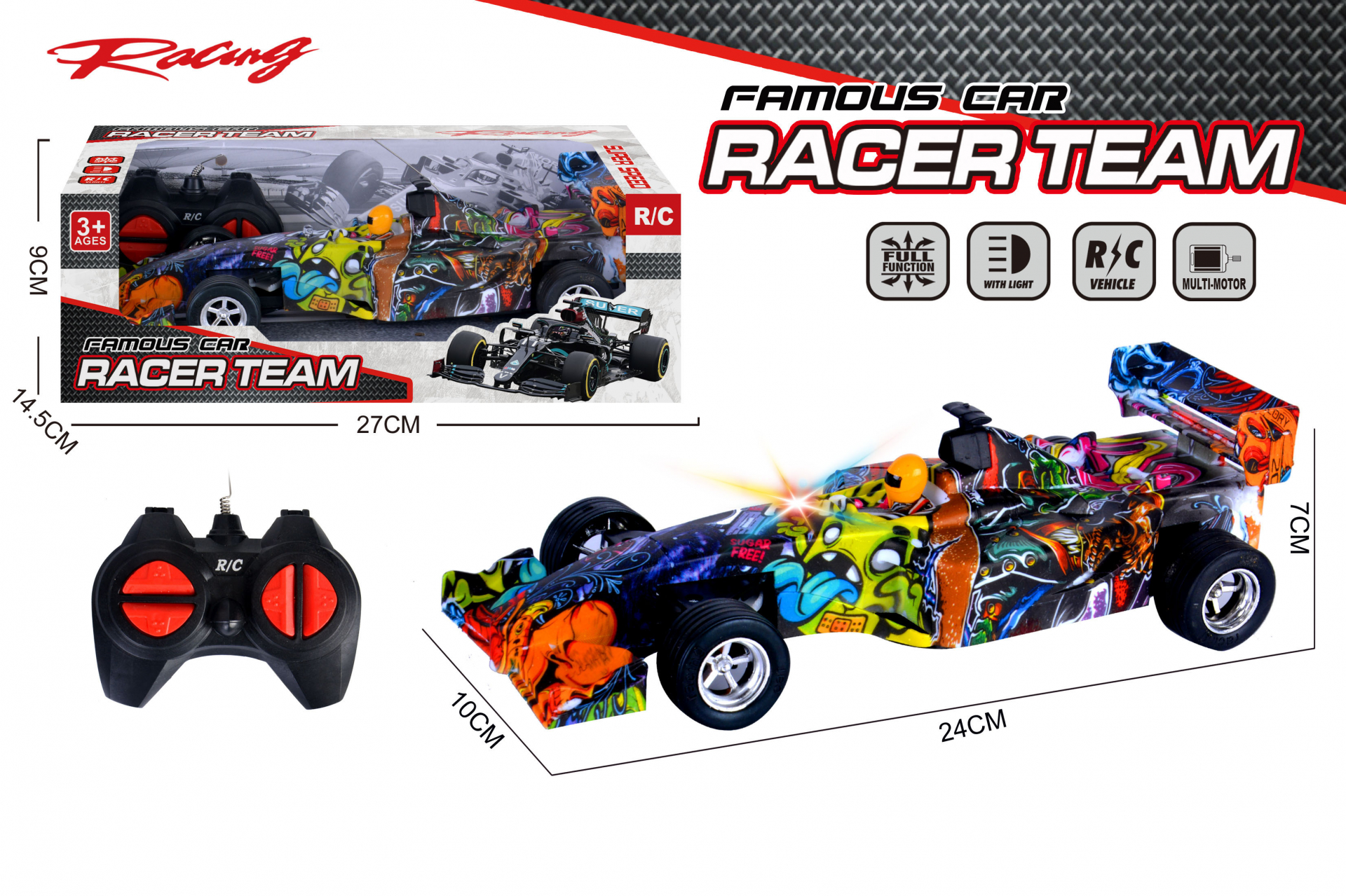 Детска Кола Формула Графити с Пилот Радиоконтрол 4 Посоки