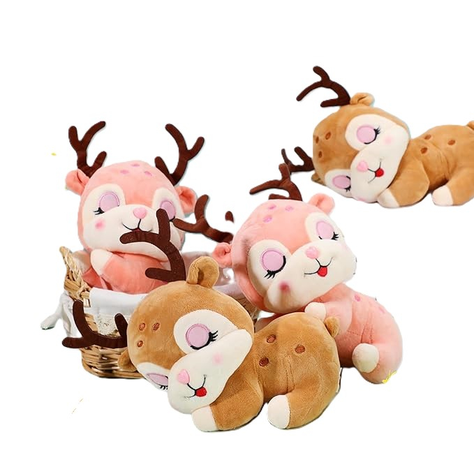 Плюшено спящо еленче 25 см в 2 цвята