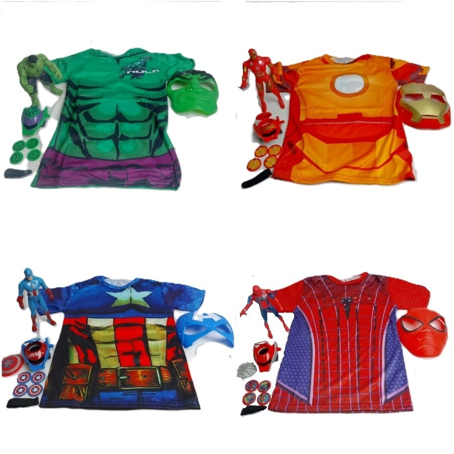 Комплект маска, светеща фигура, тениска и изстрелвачка на дискове, Отмъстителите