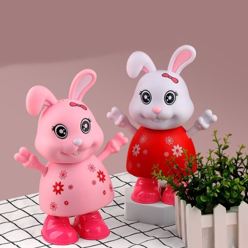 Танцуващо зайче със Звук, Светлини и пъстра рокля