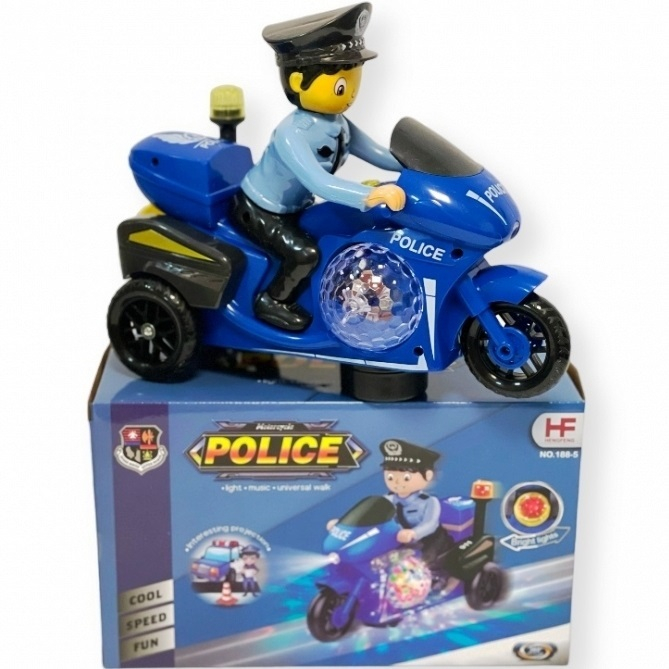 Мотор с полицай, музика и светлини