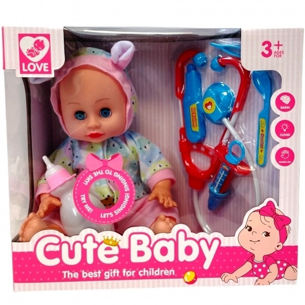 Пикаещо бебе с докторски аксесоари