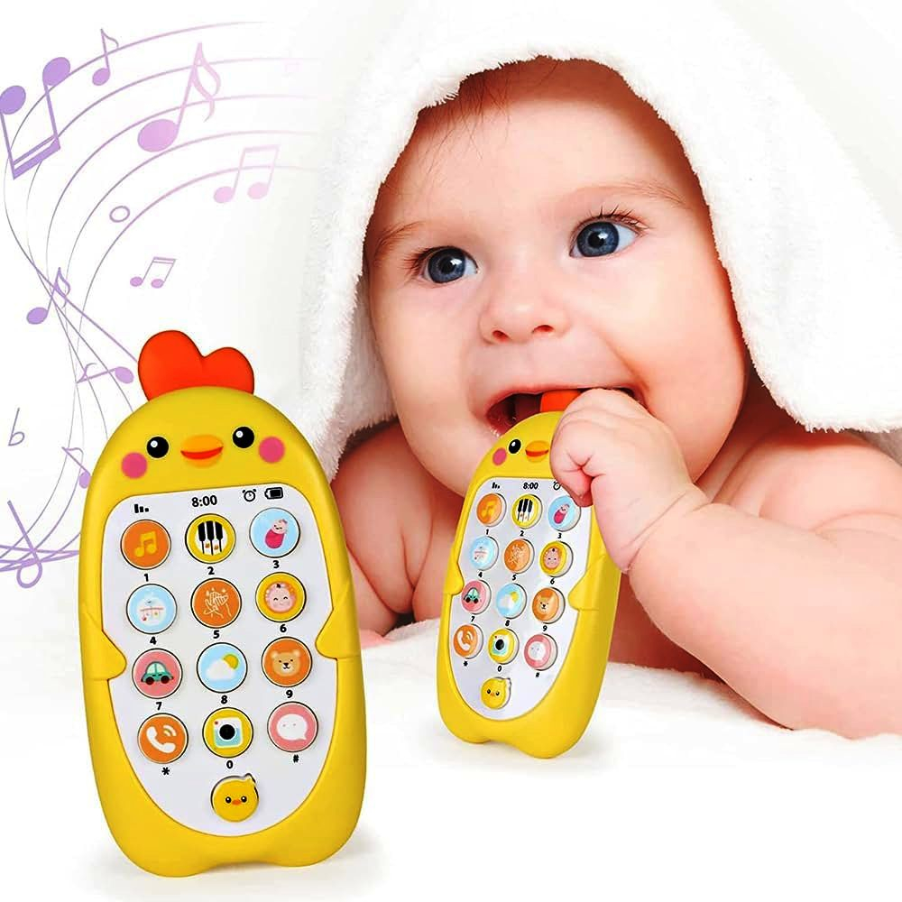 Бебешки обучаващ телефон с гризалка за зъби, забавни мелодии и звуци