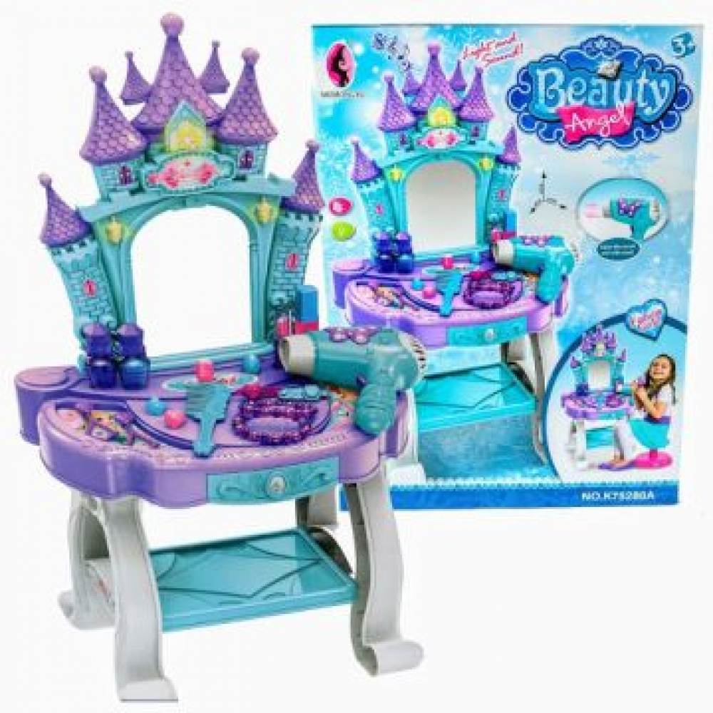 Фризьорски център с аксесоари Замък с работещ сешоар, звук и светлини