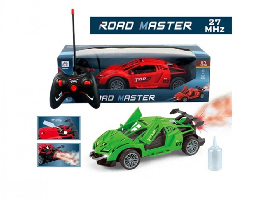 Кола с дистанционно управление в 4 посоки с пара, светлини и отварящи се врати