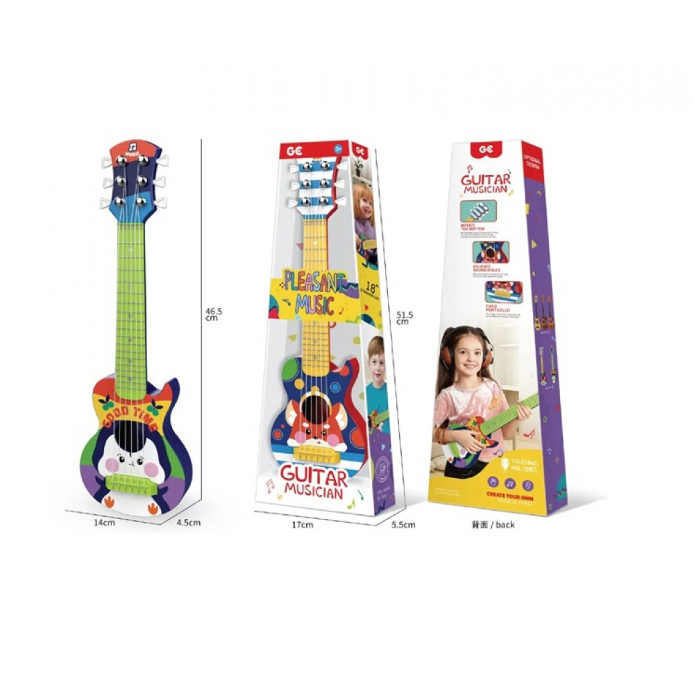 Детска китара с метални струни и картинки