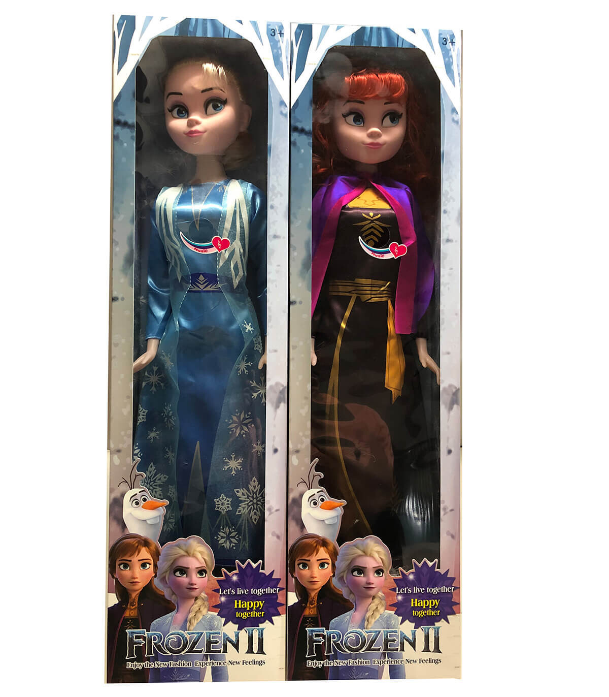 Музикална кукла леденото кралство Ана и Елза 80см