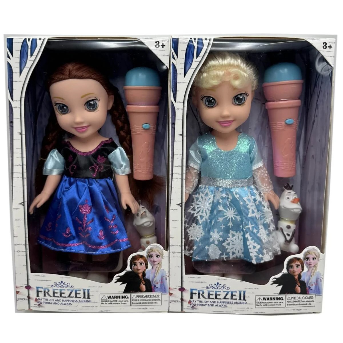 Музикална кукла  Ледено царство с микрофон Ана  и Елза 27 см