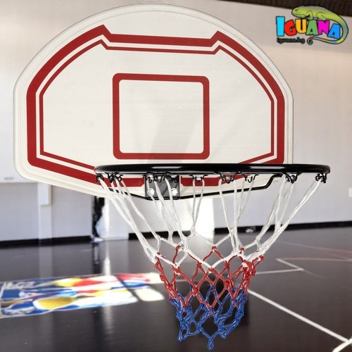 Баскетболен кош 45см с табло и метален ринг, мрежа, куки за врата