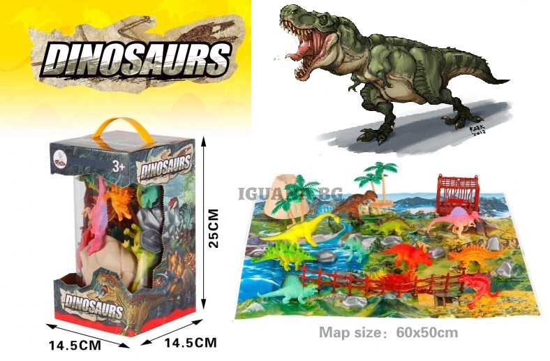 Фигури на ДИНОЗАВРИ с килимче за игра