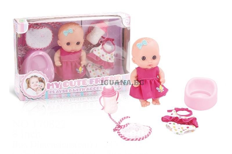 Бебе с панделка, рокля и др. аксесоари