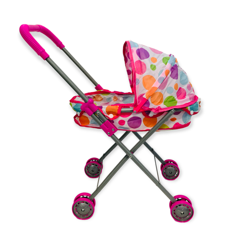 Метална количка за кукли, 2 цвята със сенник