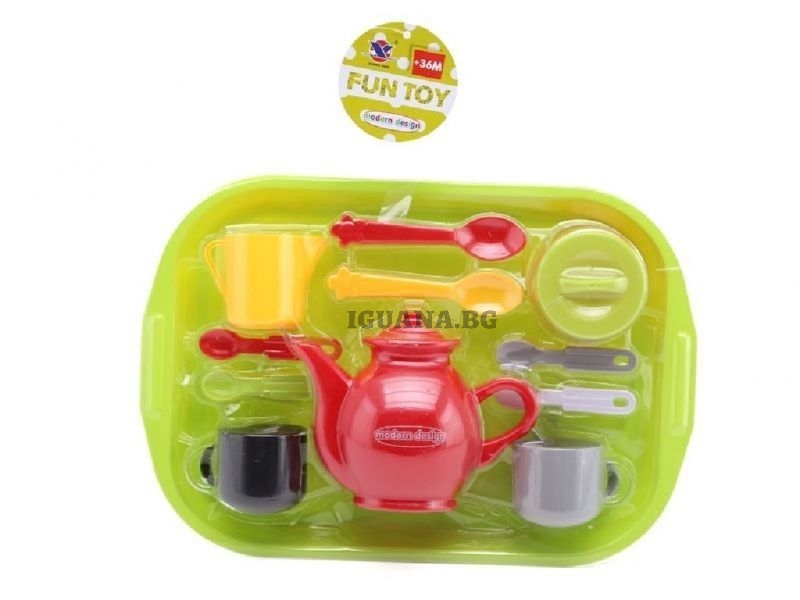 Чаен комплект с зелена табличка