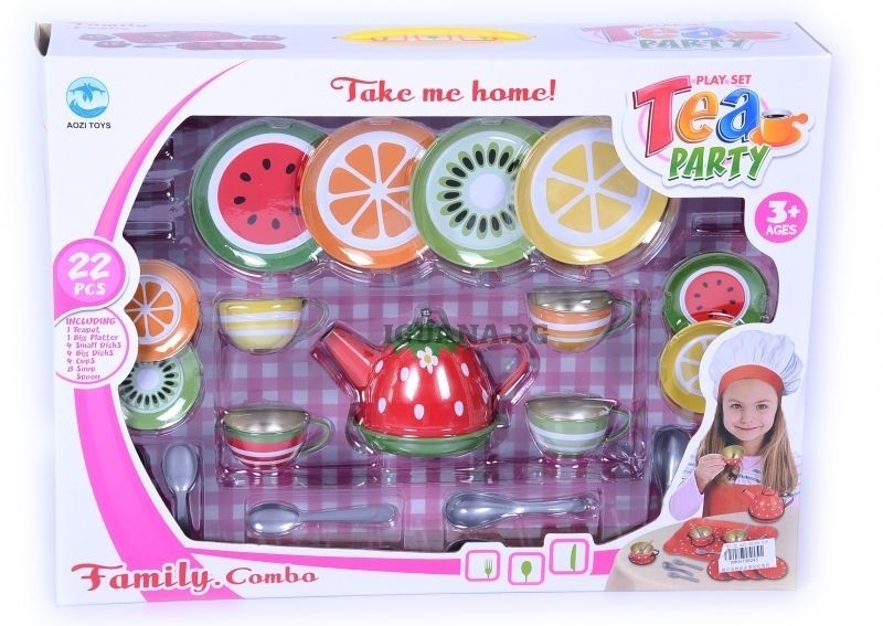 Чаен комплект ПЛОДЧЕ, алуминиев, 22 части