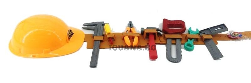 Колан с инструменти и каска