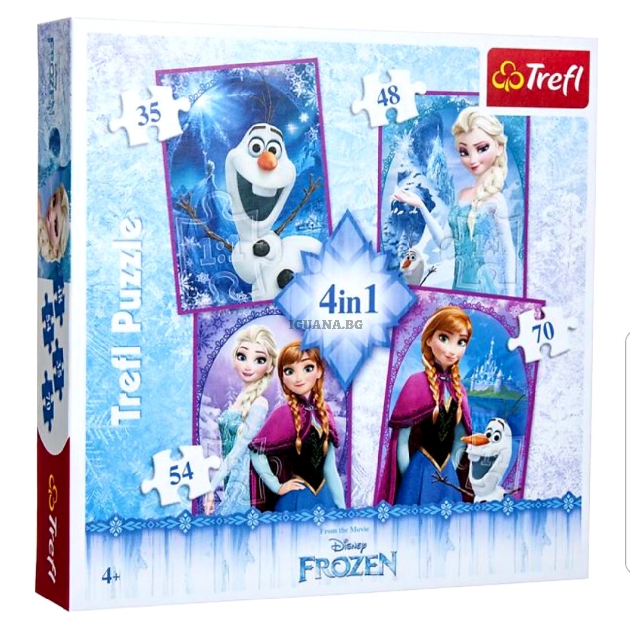 Детски пъзел 4В1 ЗАМРЪЗНАЛОТО КРАЛСТВО FROZEN