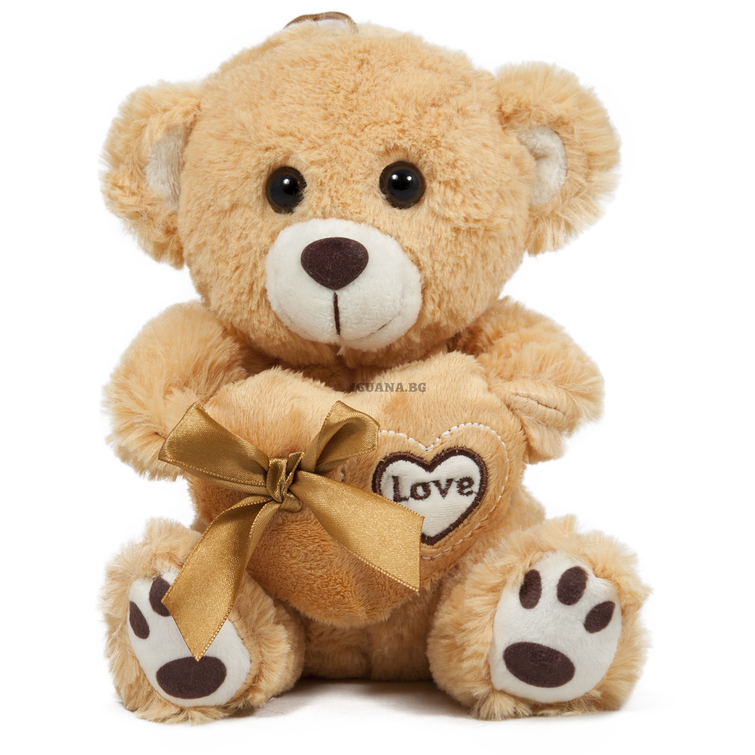 Мече със сърце и панделка, 20см, три цвята