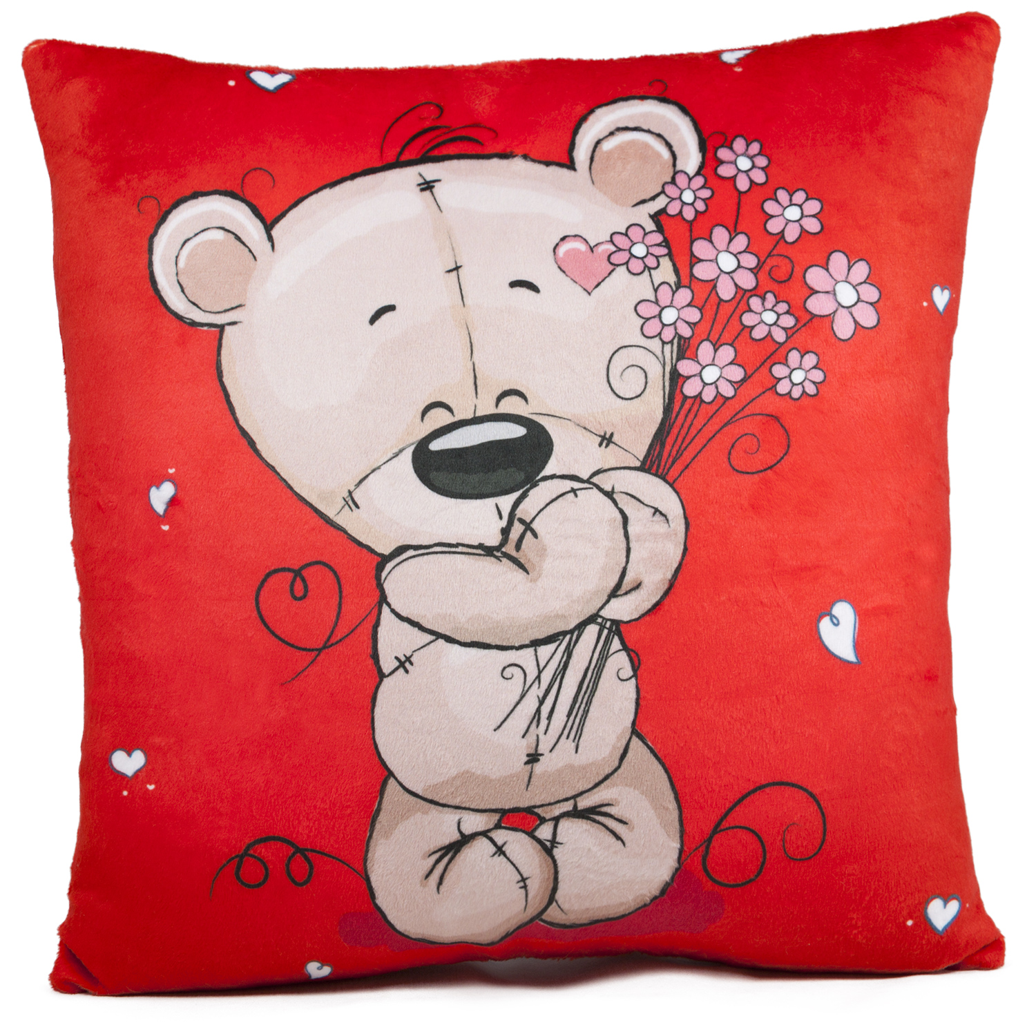 Възглавница мече с букет