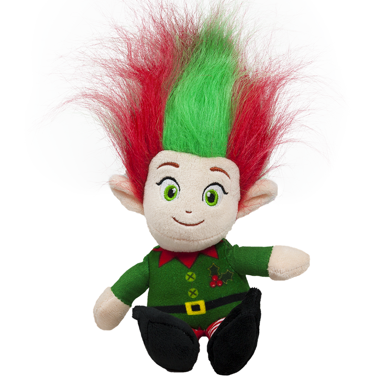 Плюшено коледно тролче Зелен, 18см