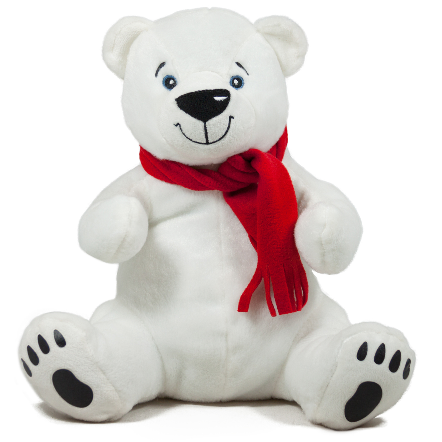 Полярна мечка с шал Червен, 40см