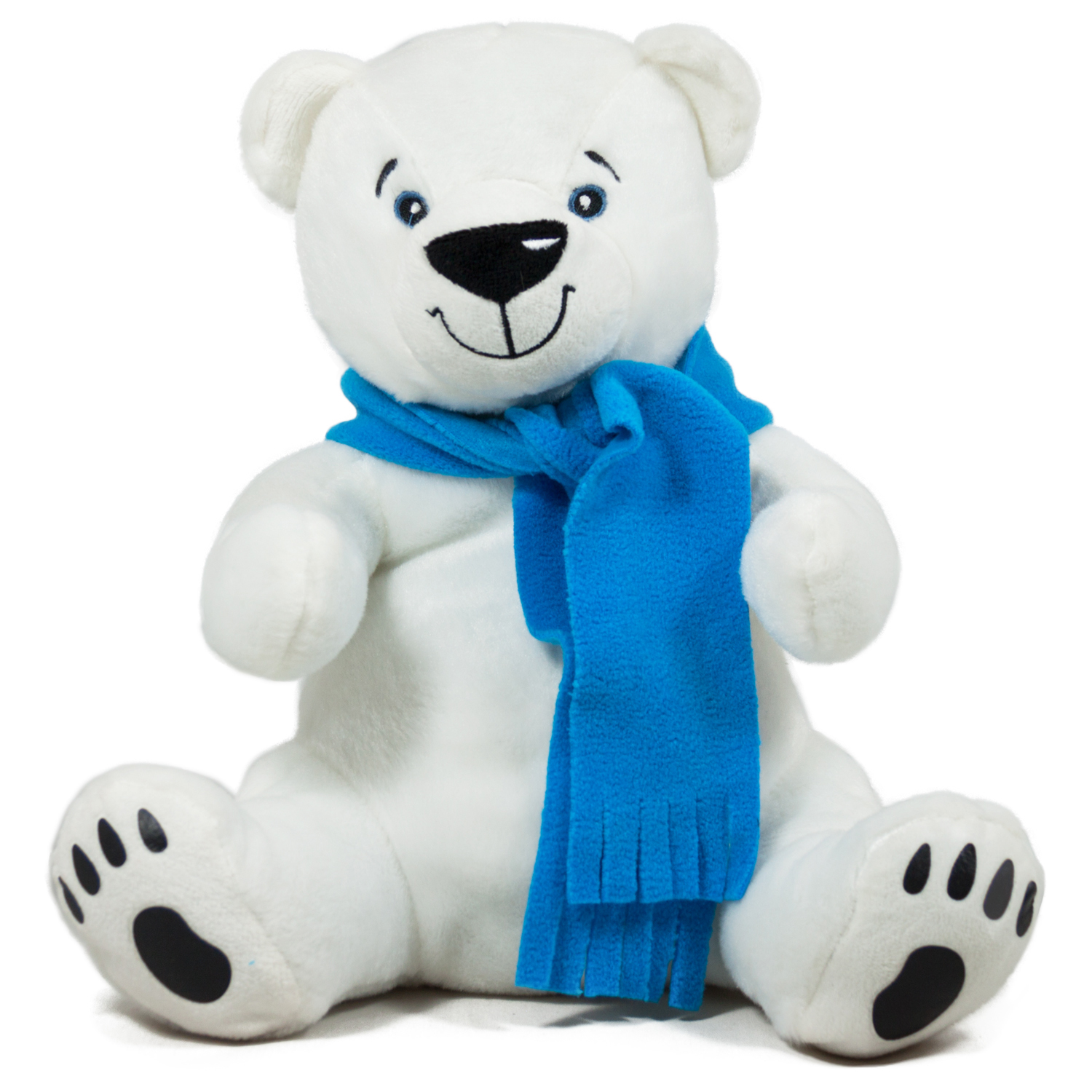 Полярна мечка с шал Син, 40см