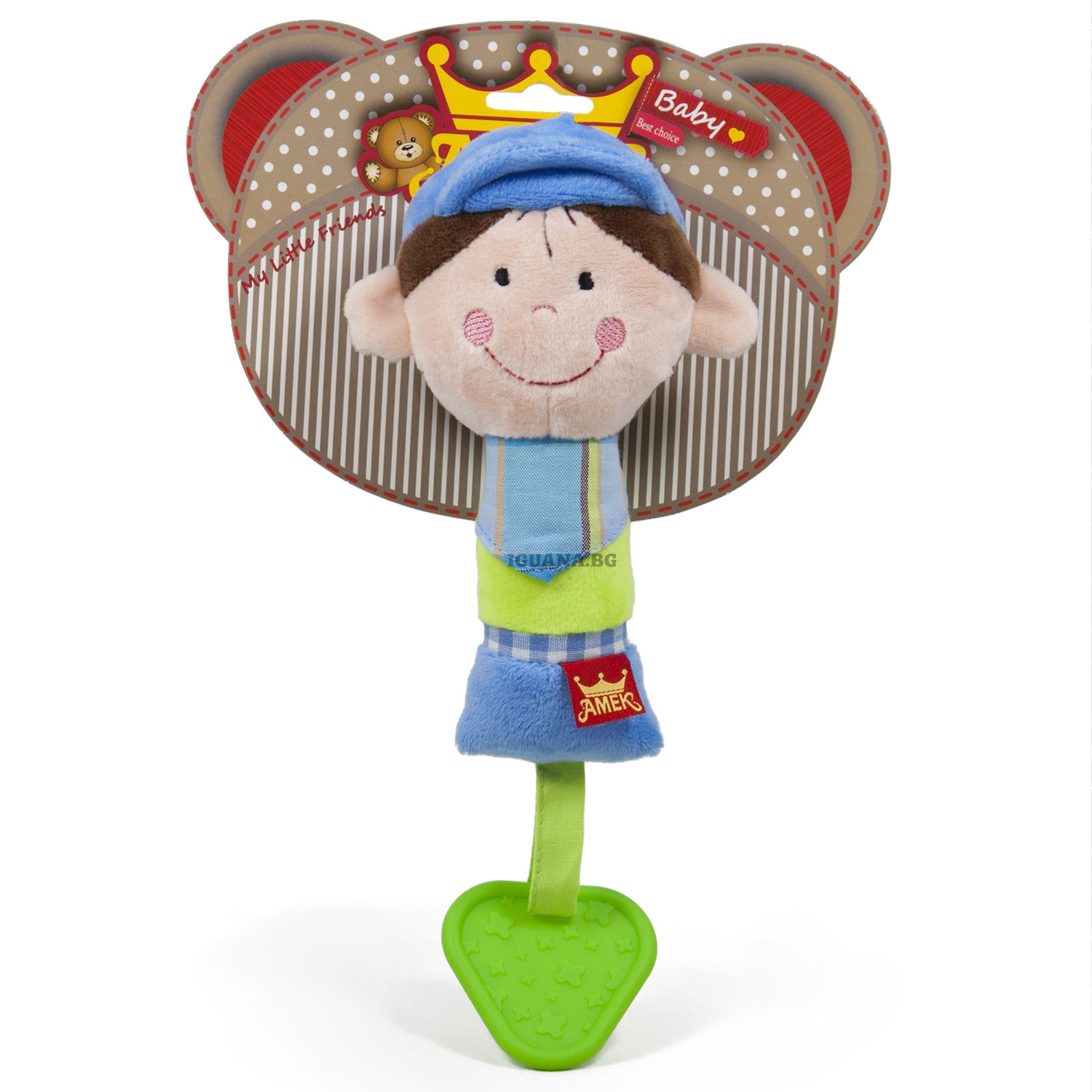 Бебешка държалка с момченце в два цвята