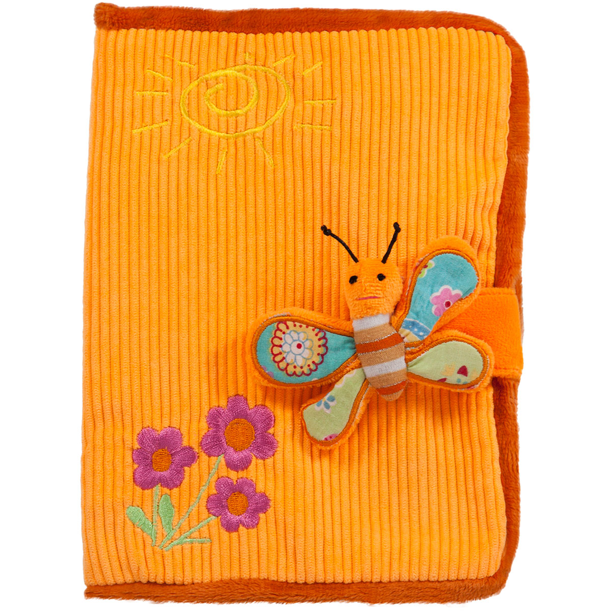 Джинсов тефтер с пеперуда Оранжев, 22см