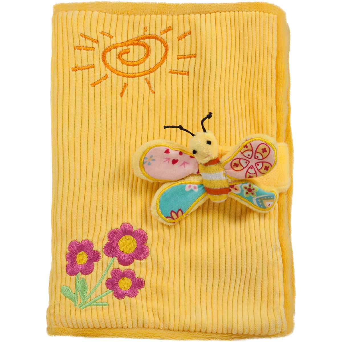 Джинсов тефтер с пеперуда Жълт, 22см