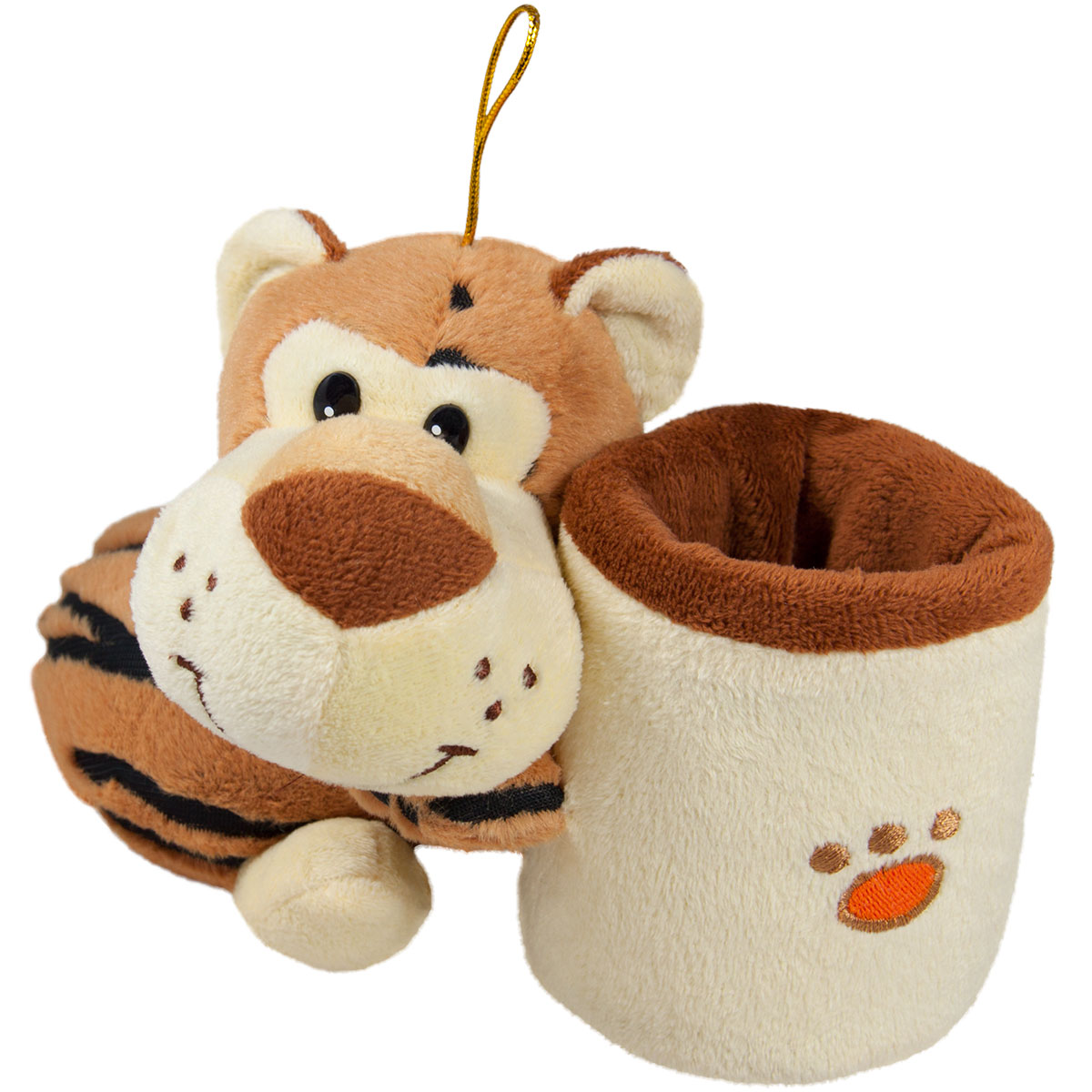 Плюшен моливник с диво животно Тигър, 14см