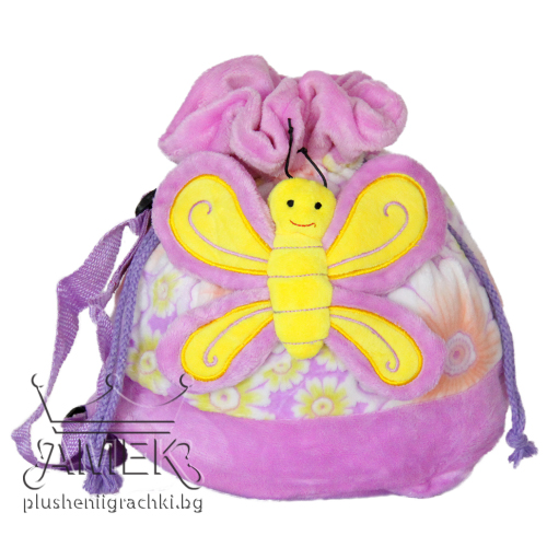 Плюшена раница с пеперуда Лилав с лилава пеперуда, 25см