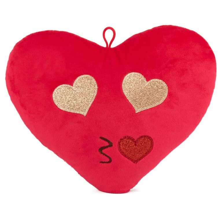 Плюшено сърце емотикон Целувка, 29х24см със звук